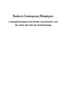 Studies in Contemporary Metaphysics