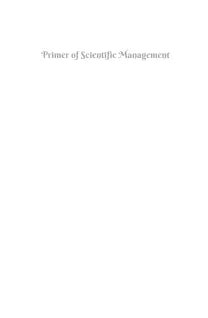Primer of Scientific Management (Illustrated, Refined & Edited)