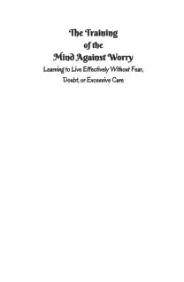 The Training of the Mind Against Worry