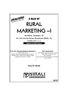 RURAL MARKETING (M.B.A. - Semester 4)