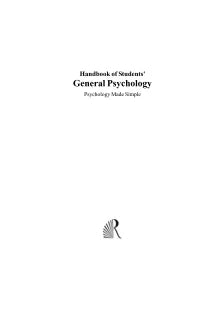 HANDBOOK OF STUDENTS’ GENERAL PSYCHOLOGY