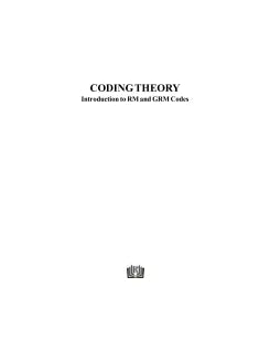 CODING THEORY: INTRODUCTION TO RM AND GRM CODE