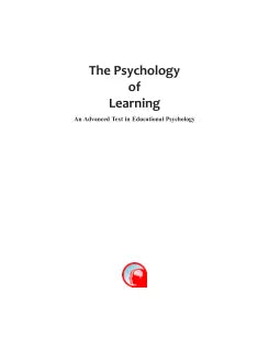 THE PSYCHOLOGY OF LEARNING.
