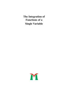 THE INTEGRATION OF FUNCTIONS OF A SINGLE VARIABLES