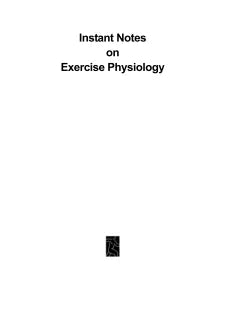 INSTANT NOTES ON EXERCISE PHYSIOLOGY