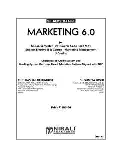 MARKETING 6.0 for MBA Semester 4 | Prof. Harshal Deshmukh | Nirali Prakashan