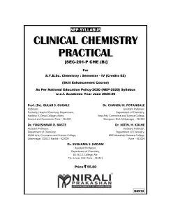 CLINICAL CHEMISTRY PRACTICAL for SY BSc Semester 4 | Prof. Dr. Gulab S. Gugale | Nirali Prakashan