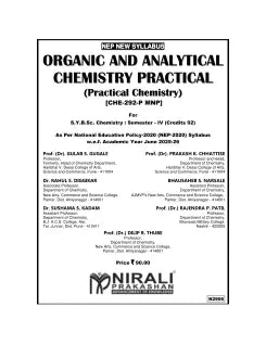 ORGANIC AND ANALYTICAL CHEMISTRY PRACTICAL (Practical Chemistry: CHE-292-P MNP) for SY BSc Semester 4 | Prof. Dr. Gulab S. Gugale | Nirali Prakashan