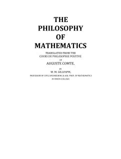 THE PHILOSOPHY OF MATHEMATICS