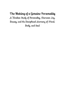 The Making of a Genuine Personality