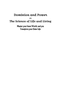 Dominion and Power; or, The Science of Life and Living
