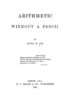 Arithmetic Without a Pencil