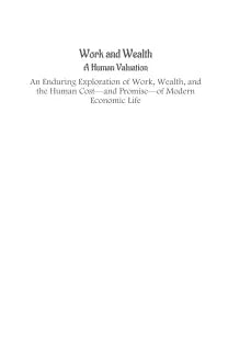 Work and Wealth: A Human Valuation