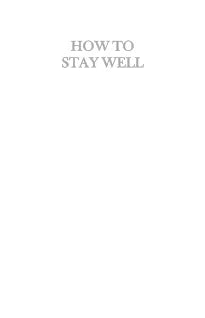 HOW TO STAY WELL (English)