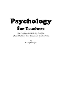 Psychology for Teachers
