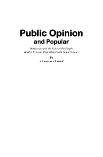 Public Opinion and Popular Government