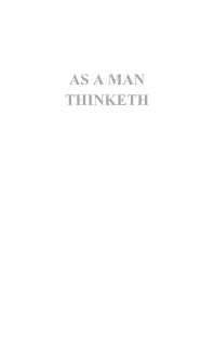 As a Man Thinketh