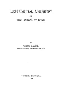 Experimental Chemistry for High School Students