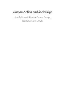 Human Action and Social Life