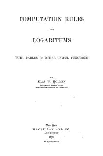 Computation Rules and Logarithms