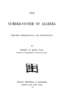 The Number-System of Algebra