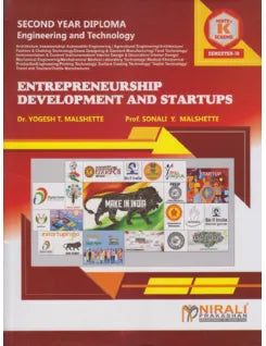 ENTREPRENEURSHIP DEVELOPMENT AND STARTUPS (COURSE CODE 314014) Semester 4 MSBTE’s ‘K’ Scheme Second Year Diploma Courses
