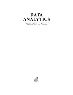 Data Analytics : Principles, Tool and Practices