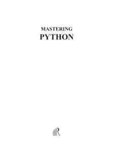 MASTERING PHYTHON