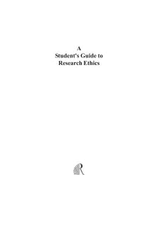 A STUDENT’S GUIDE TO RESEARCH ETHICS