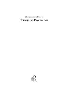 A COMPREHENSIVE GUIDE TO COUNSELING PSYCHOLOGY