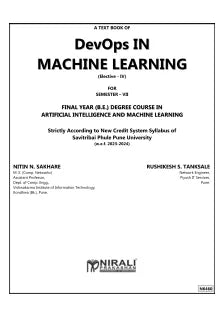 DevOps IN MACHINE LEARNING (Final Year (B.E.) Degree Course In Artificial Intelligence And Machine Learning - Semester – 7 SPPU)