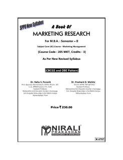 MARKETING RESEARCH (M.B.A. Semester 2)