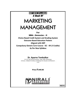 MARKETING MANAGEMENT for MBA Semester 2