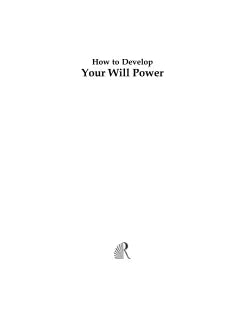 HOW TO DEVELOP YOUR WILLPOWER