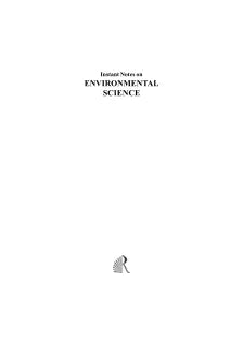 INSTANT NOTES ON ENVIRONMENTAL SCIENCE