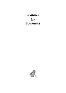 STATISTICS FOR ECONOMICS