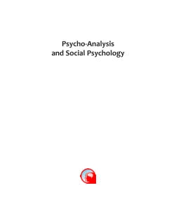 PSYCHO ANALYSIS AND SOCIAL PSYCHOLOGY