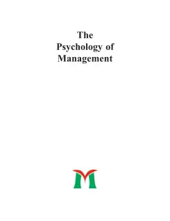THE PSYCHOLOGY OF MANAGEMENT