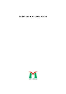 BUSINESS ENVIRONMENT