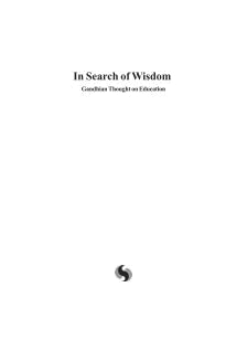 IN SEARCH OF WISDOM: GANDIAN THOUGHT ON EDUCATION
