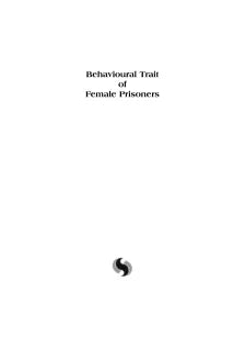 BEHAVIOURAL TRAITS OF FEMALE PRISONERS