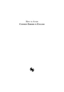 HOW TO AVOID COMMON ERRORS IN ENGLISH.