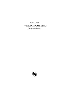 NOVELS OF WILLIAM GOLDING A CRITICAL STUDY