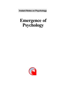 INSTANT NOTES ON PSYCHOLOGY: EMERGENCE OF PSYCHOLOGY
