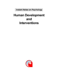 INSTANT NOTES ON PSYCHOLOGY: HUMAN DEVELOPMENT AND INTERVENTIONS
