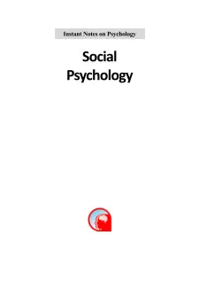 INSTANT NOTES ON PSYCHOLOGY: SOCIAL PSYCHOLOGY