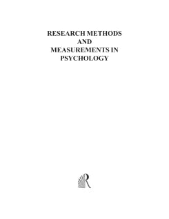 RESEARCH METHODS AND MEASUREMENTS IN PSYCHOLOGY