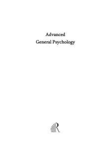 ADVANCED GENERAL PSYCHOLOGY