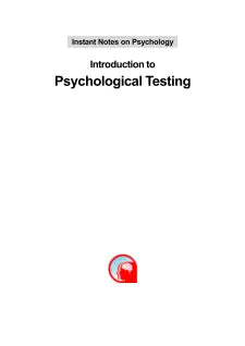 INSTANT NOTES ON PSYCHOLOGY: INTRODUCTION TO PSYCHOLOGICAL TESTING