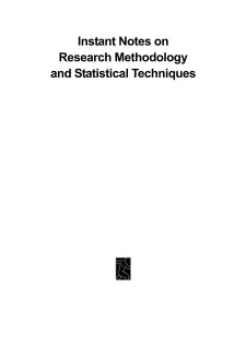 INSTANT NOTES ON RESEARCH METHODOLOGY AND STATISTICAL TECHNIQUES